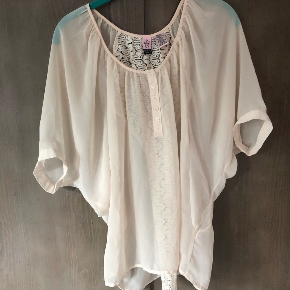 Sheer cream blouse